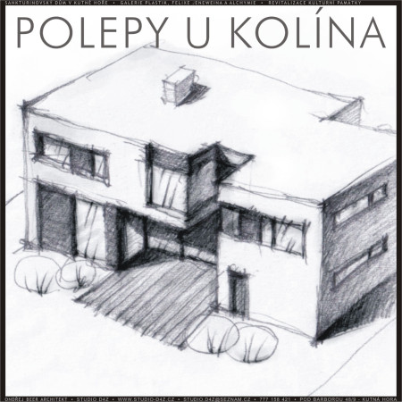 POLEPY u Kolína | V Polepech se rodí novodobý funkcionalistický dům - kresba ze souboru Úvodní skicy. 
